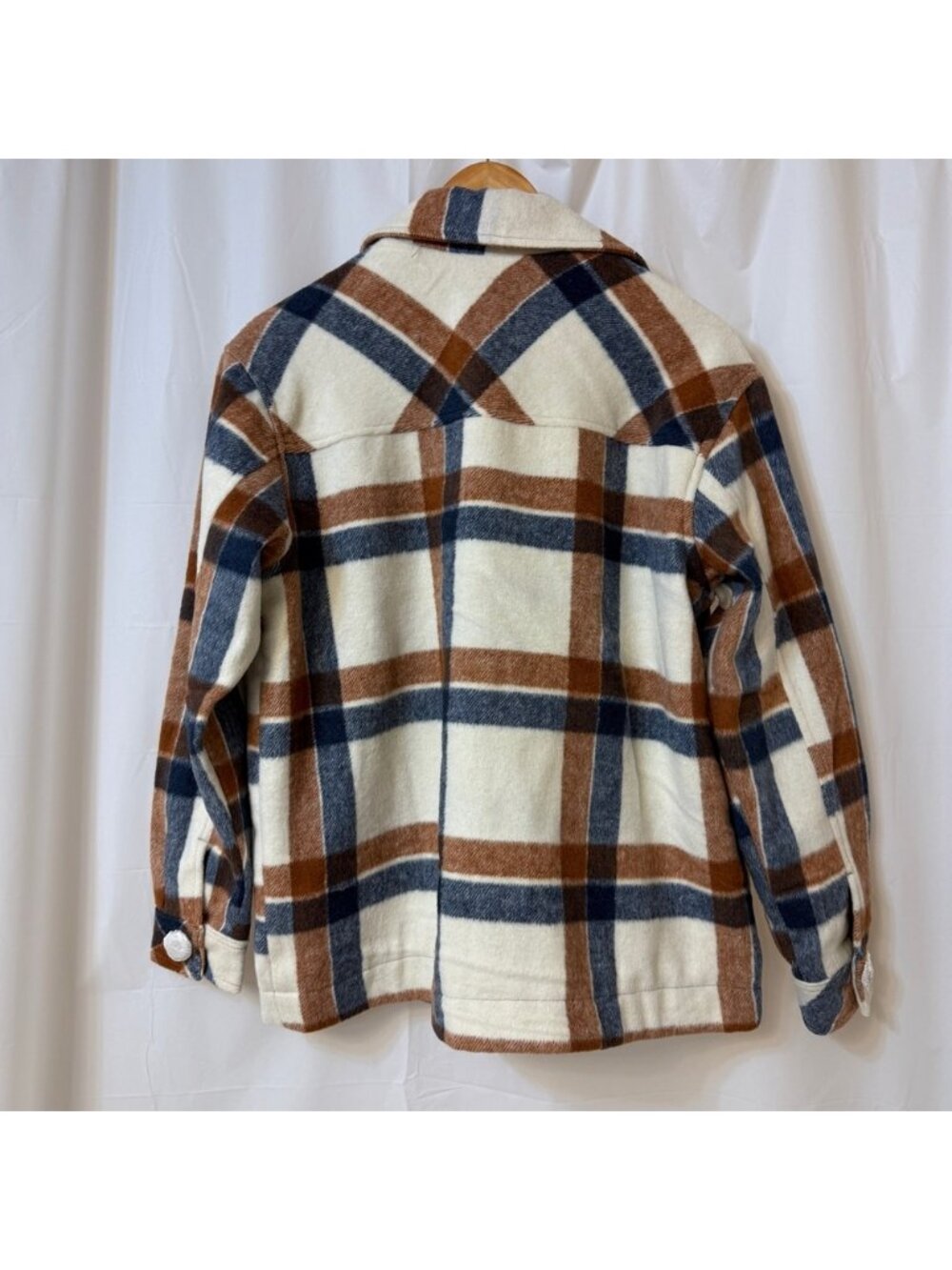 RD Style Blue Brown & Cream Plaid Jacket XS - Picture 8 of 13